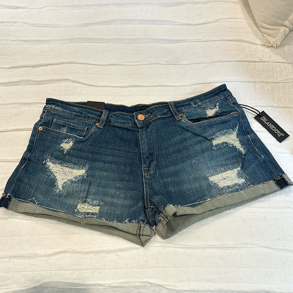 Blank NYC Distressed Denim Shorts The Fulton NWT